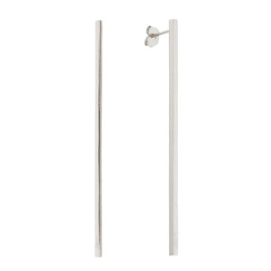 Sole du Soleil Women's 18K White Gold Plated Minimalist Long Bar Drop Fashion Earrings