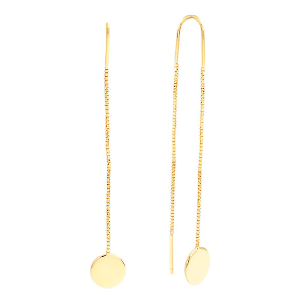 Sole du Soleil Women's 18K Yellow Gold Plated Circle Threader Fashion Earrings