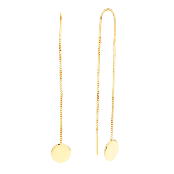 Sole du Soleil Women's 18K Yellow Gold Plated Circle Threader Fashion Earrings - SDS20277EO